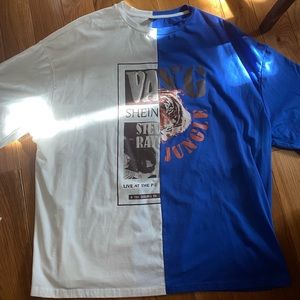 Oversized split color shirt